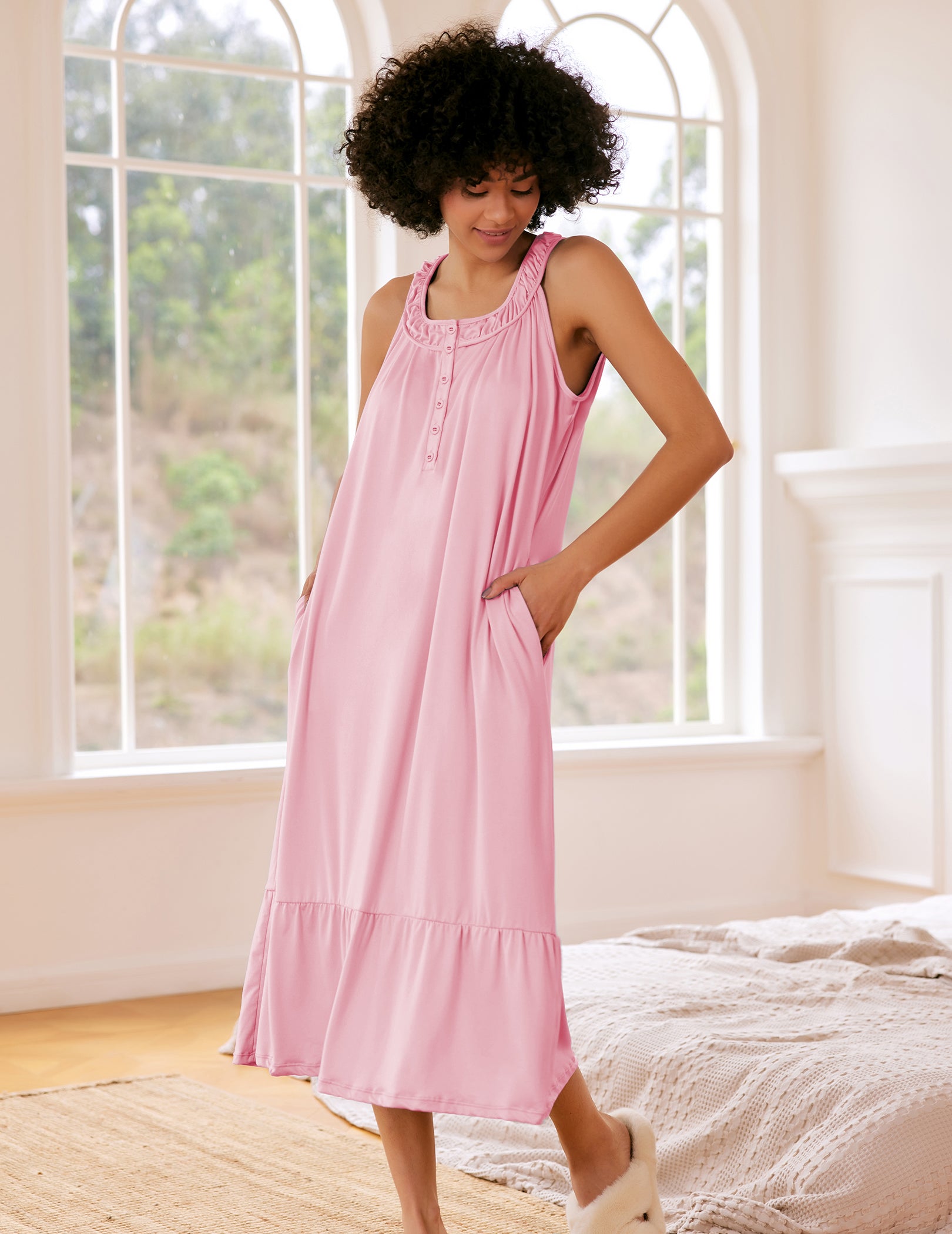 Soft Long Sleeveless Nightgowns