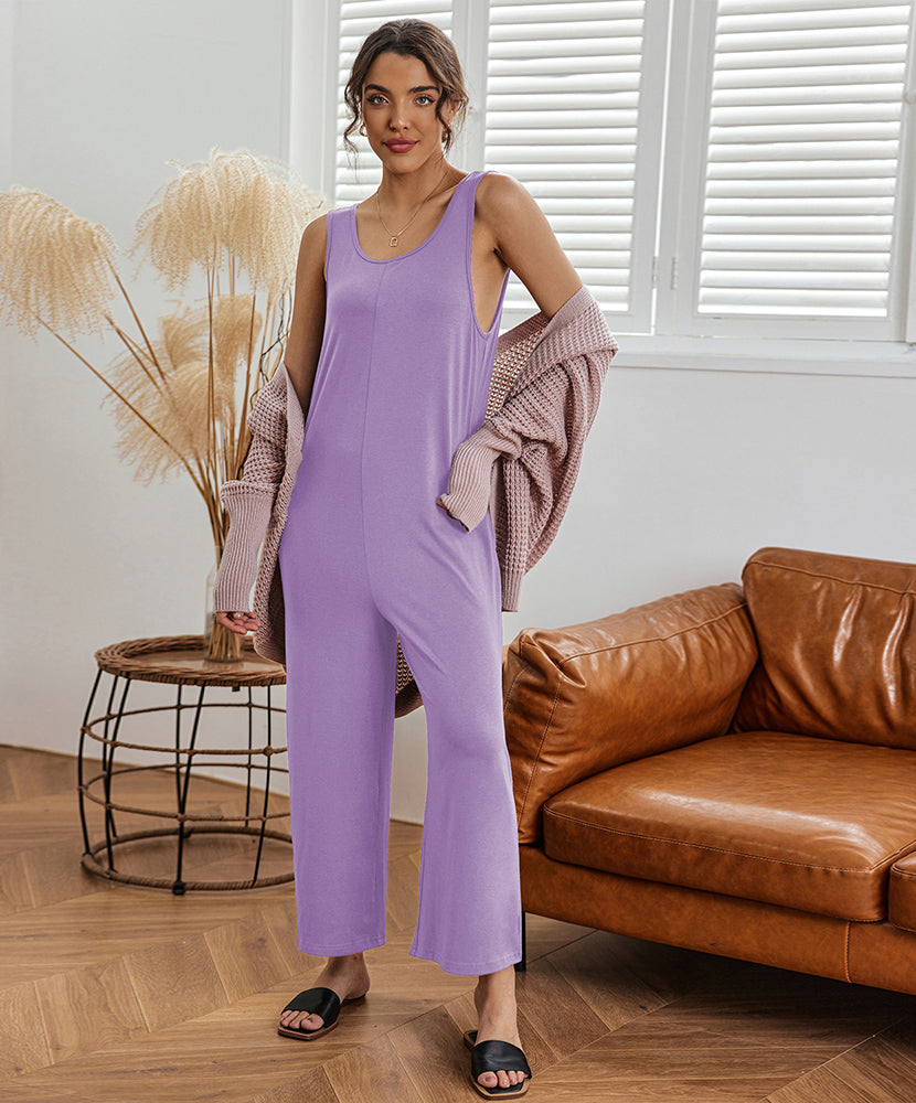 Ekouaer Casual Sleeveless Loose Jumpsuits (US Only)