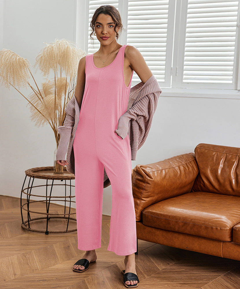 Ekouaer Casual Sleeveless Loose Jumpsuits (US Only)