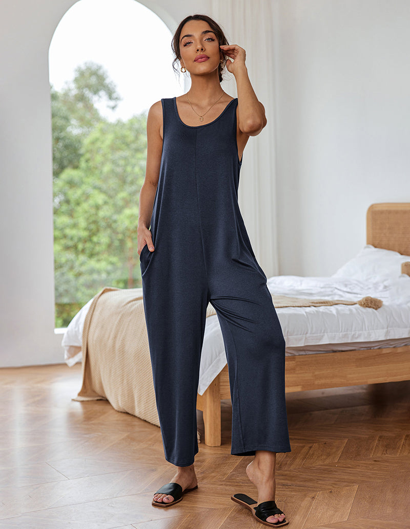 Ekouaer Casual Sleeveless Loose Jumpsuits (US Only)