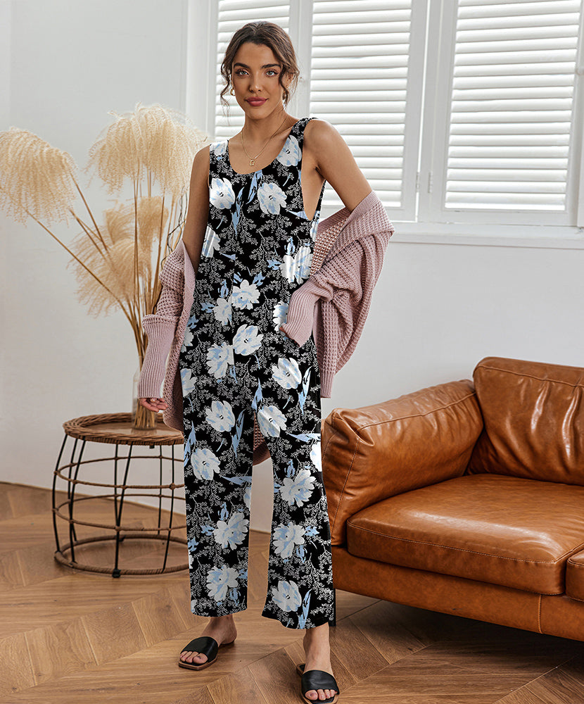 Ekouaer Casual Sleeveless Loose Jumpsuits (US Only)