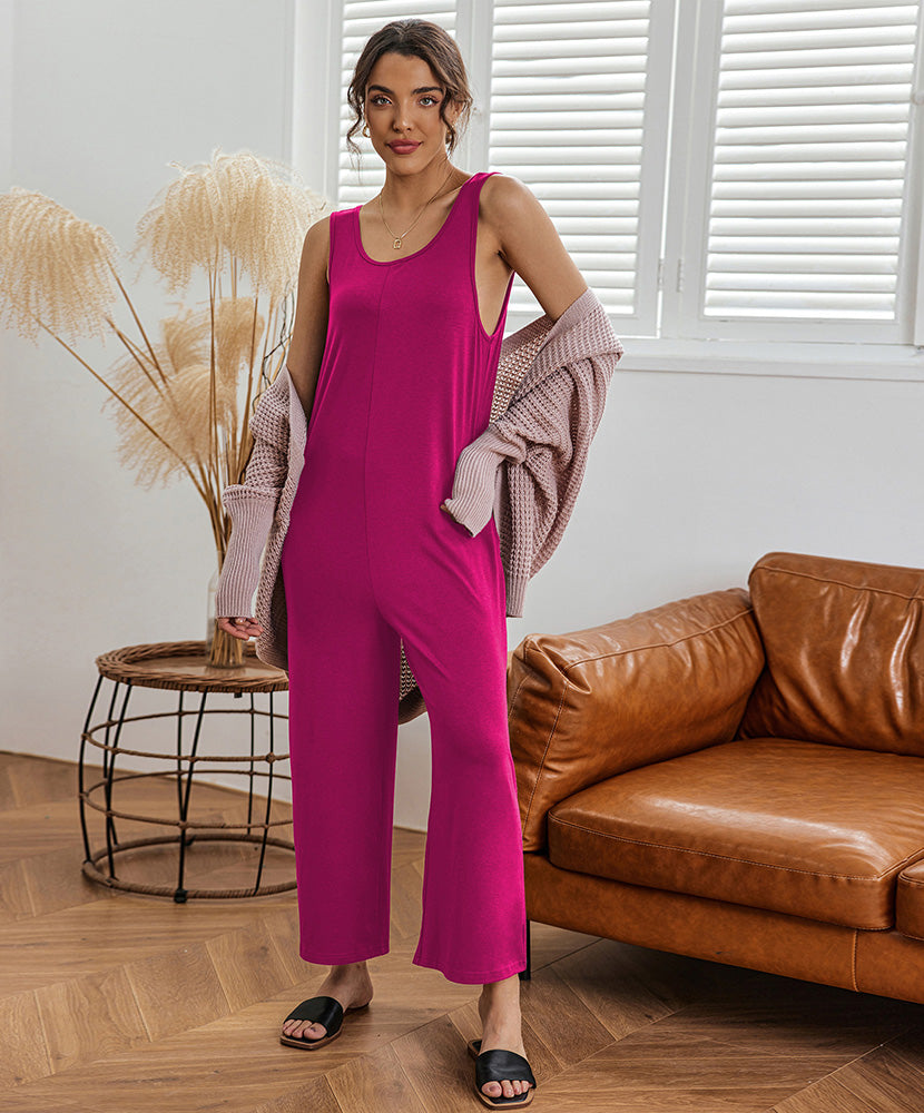 Ekouaer Casual Sleeveless Loose Jumpsuits (US Only)