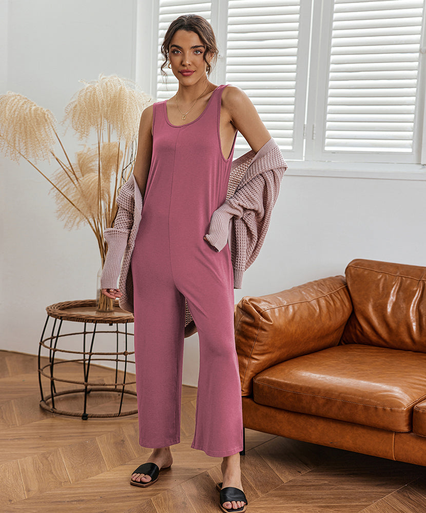 Ekouaer Casual Sleeveless Loose Jumpsuits (US Only)