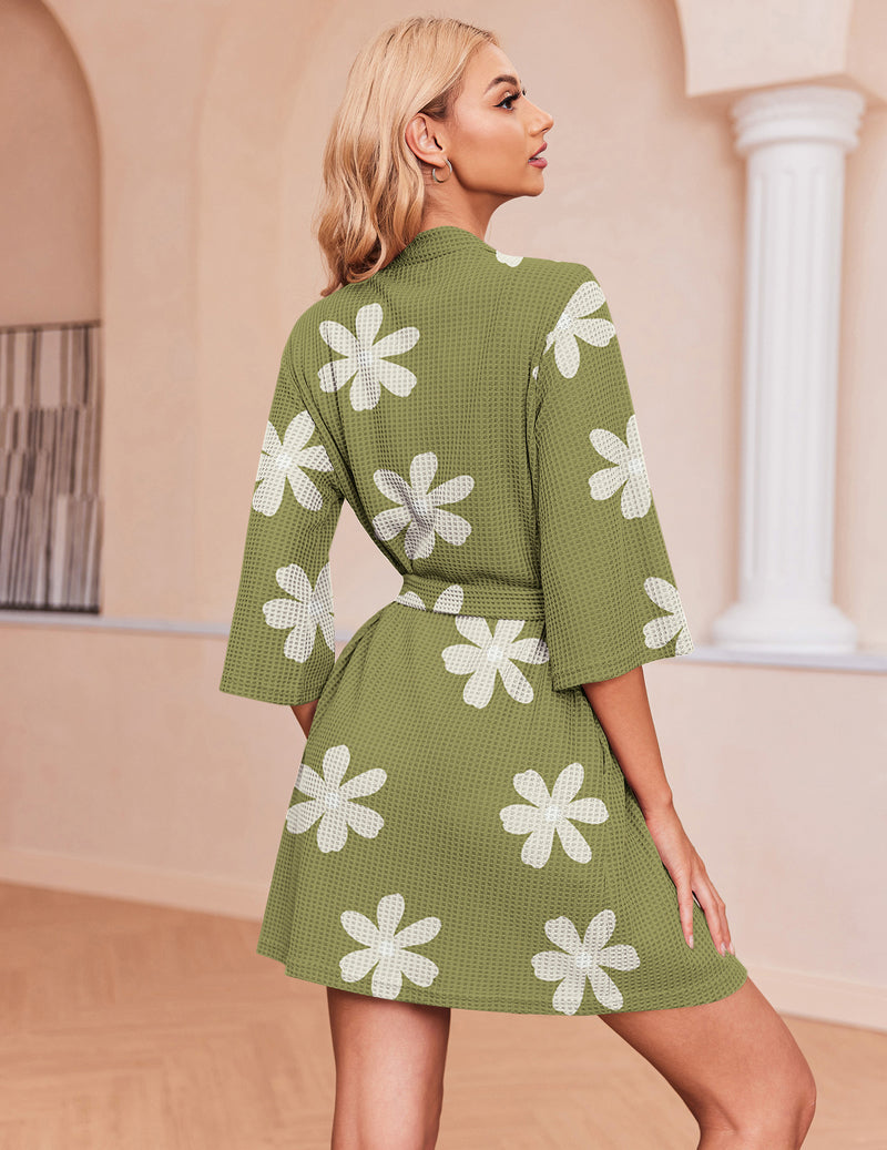 Ekouaer Soft Waffle Knit Bathrobe (US Only)