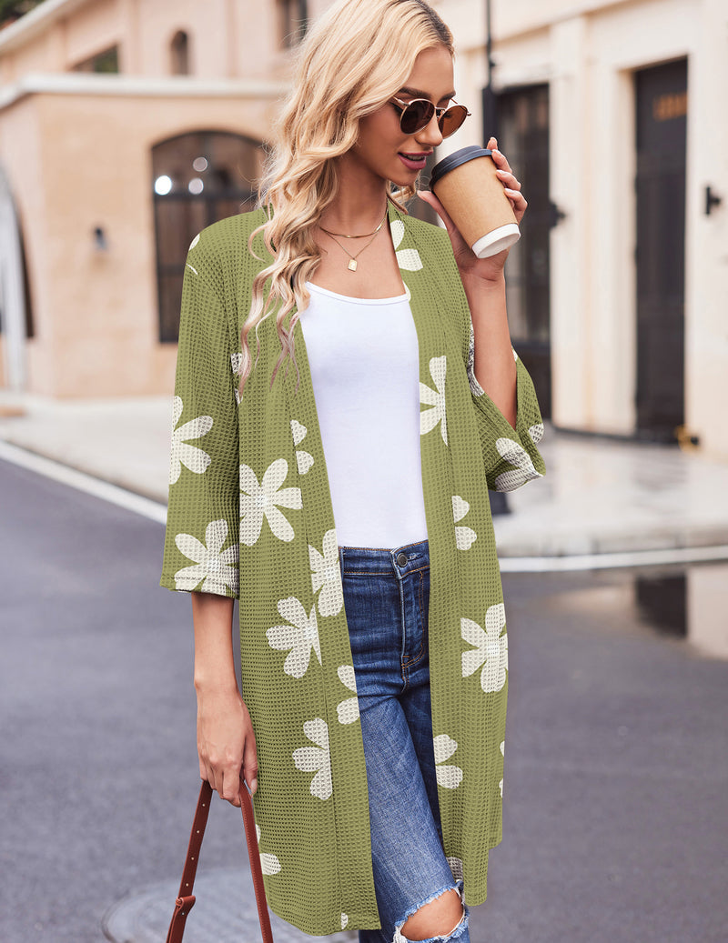 Ekouaer Soft Waffle Knit Bathrobe (US Only)