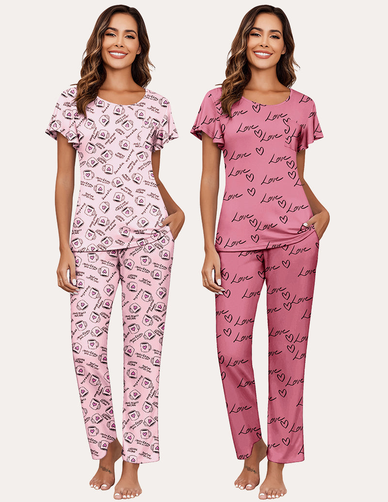 Soft 2 Pack Printed Pajama Sets (US Only)