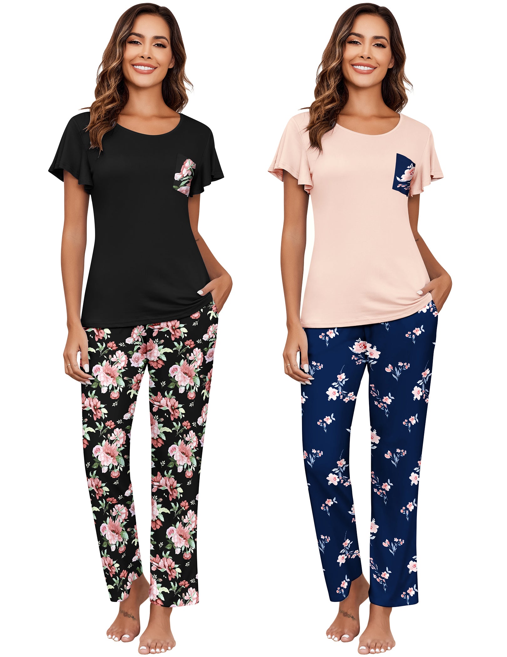 Soft 2 Pack Printed Pajama Sets