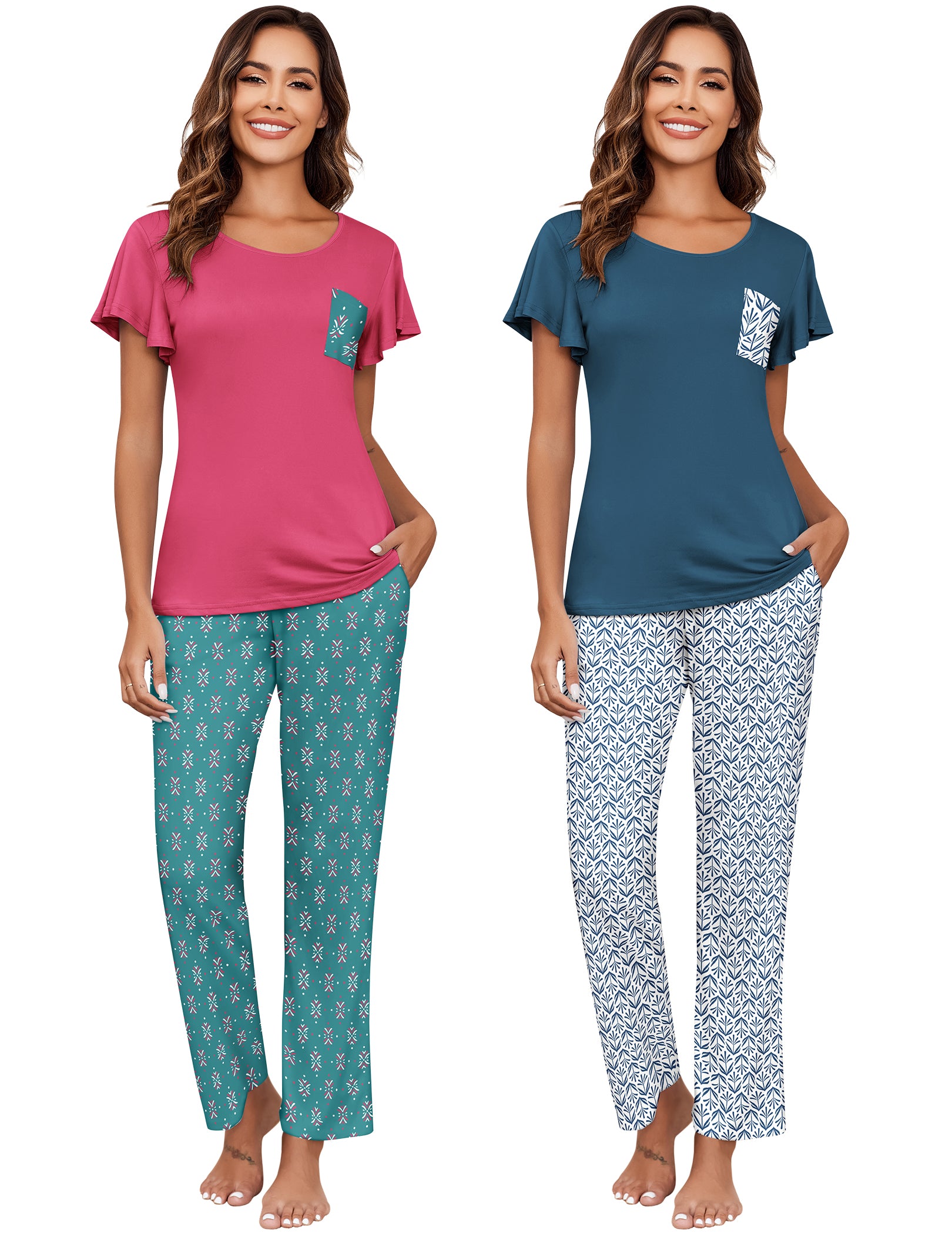 Soft 2 Pack Printed Pajama Sets