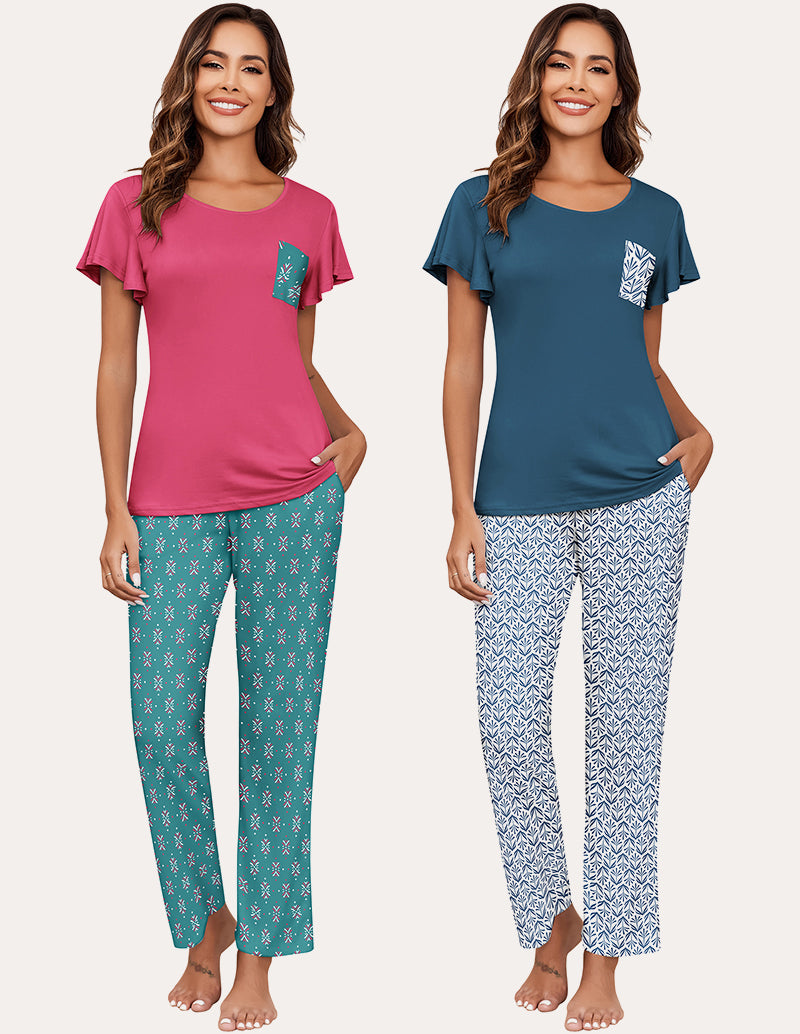 Soft 2 Pack Printed Pajama Sets (US Only)