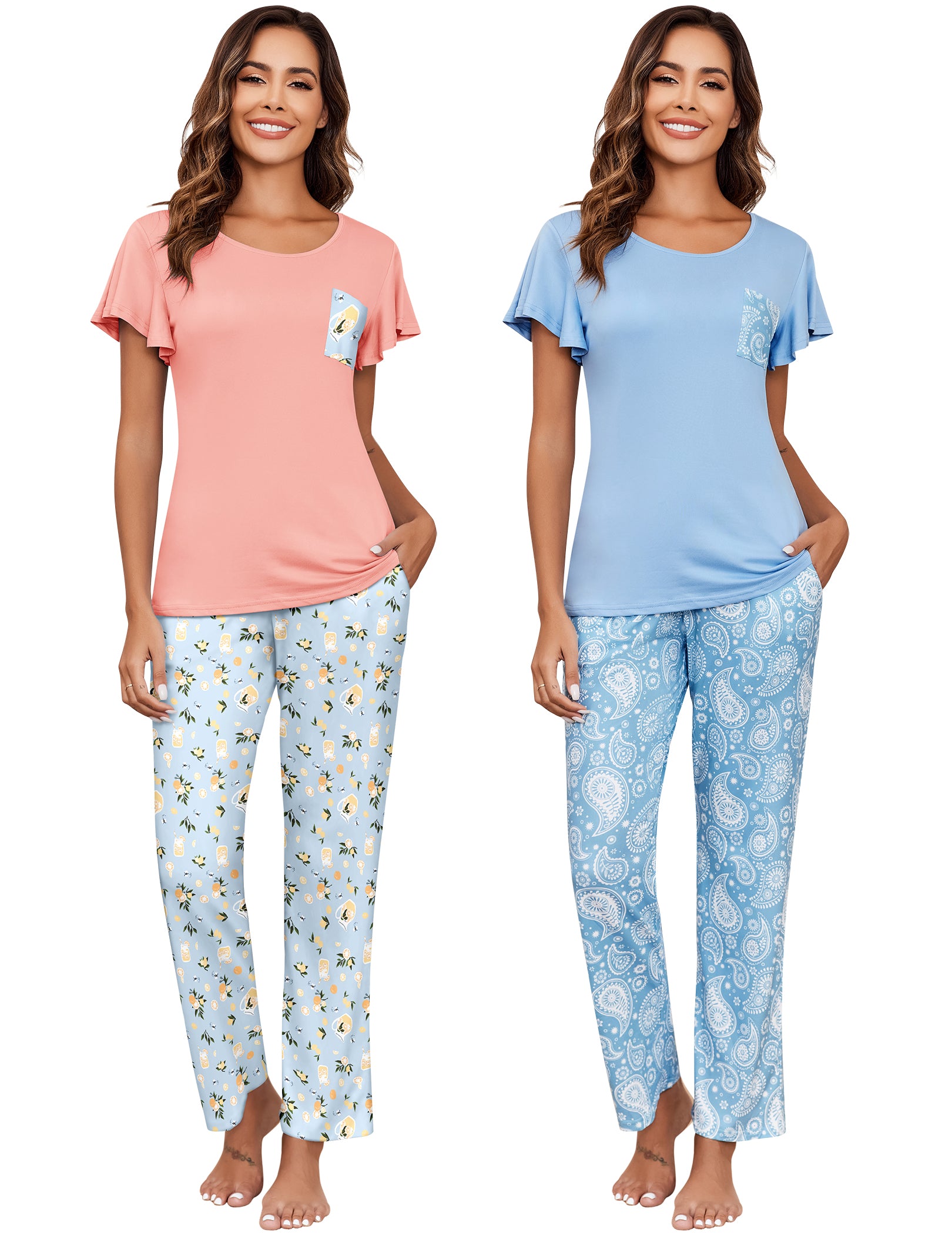 Soft 2 Pack Printed Pajama Sets