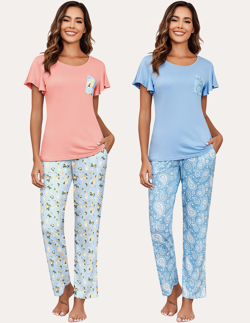 Soft 2 Pack Printed Pajama Sets (US Only)