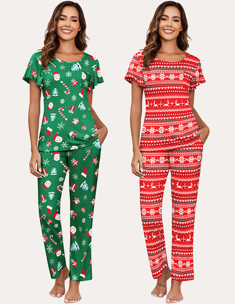 Soft 2 Pack Printed Pajama Sets (US Only)