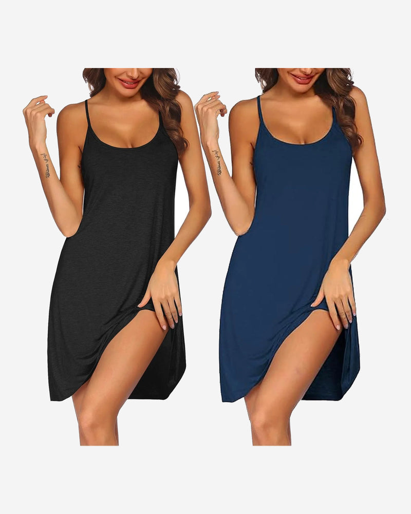 2 Pack Nightgown Racerback Sleeveless Dress
