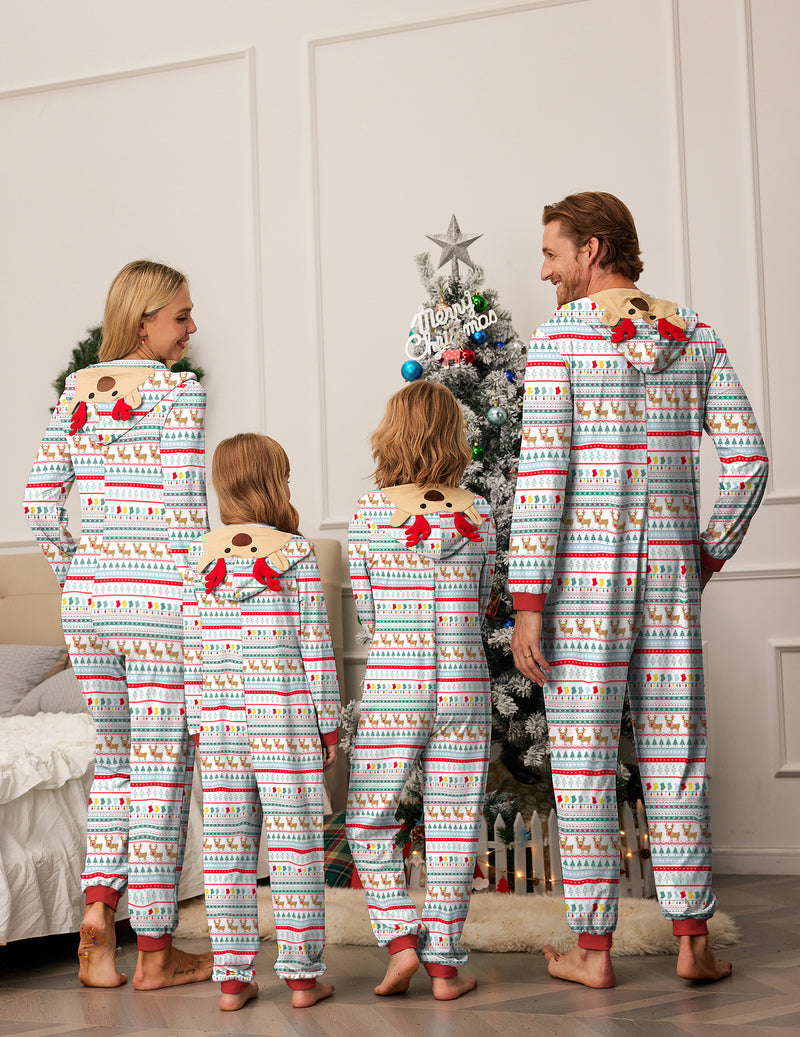 Ekouaer Christmas Hooded One-Piece Sleepwear (US Only)