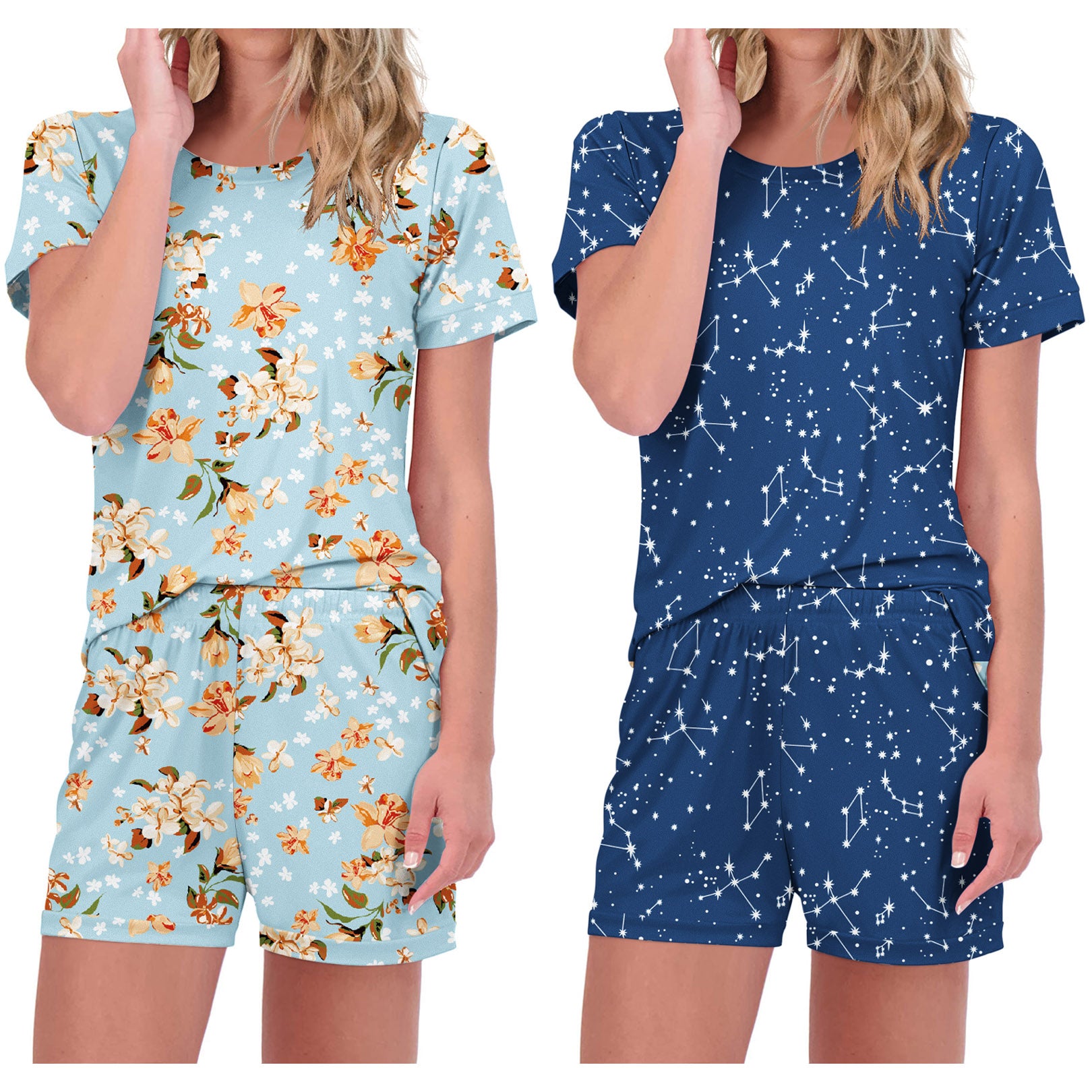 2-Pack Printed Short Sleeve Pajama Sets (US Only)