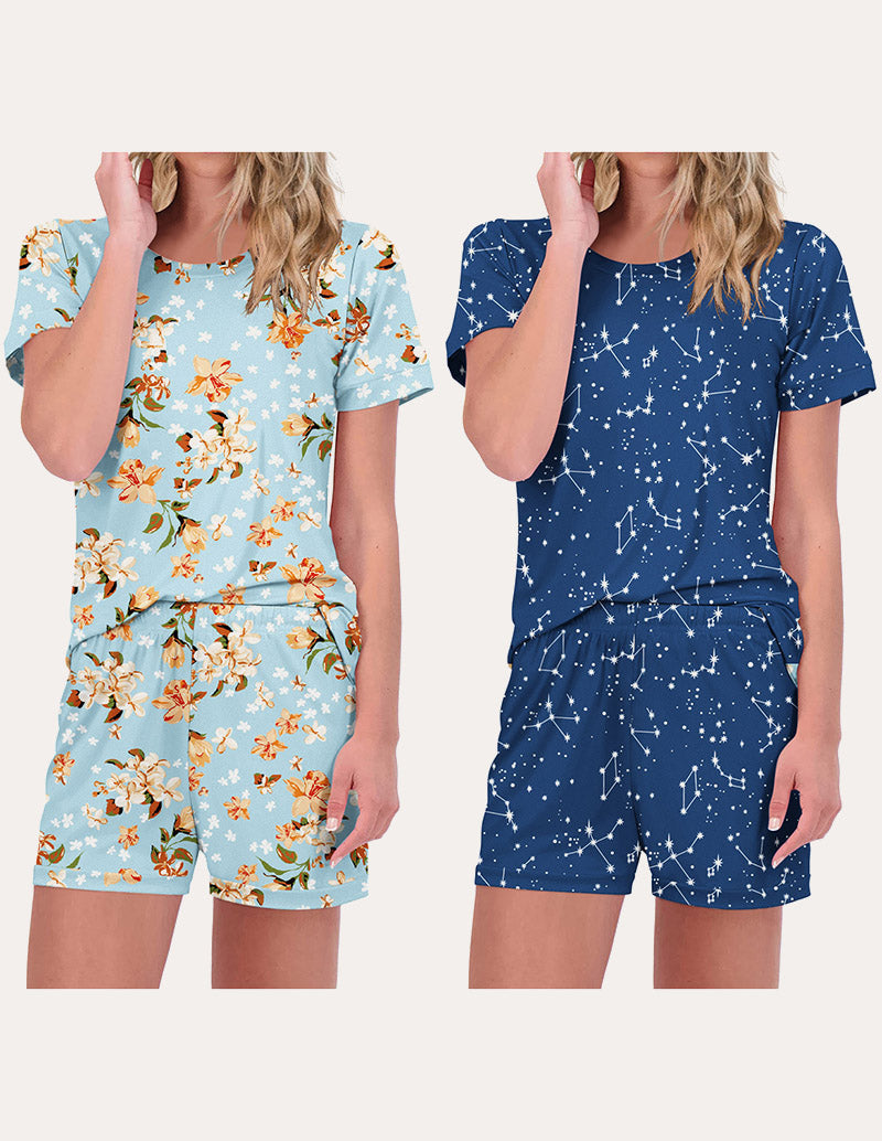 2-Pack Printed Short Sleeve Pajama Sets (US Only)