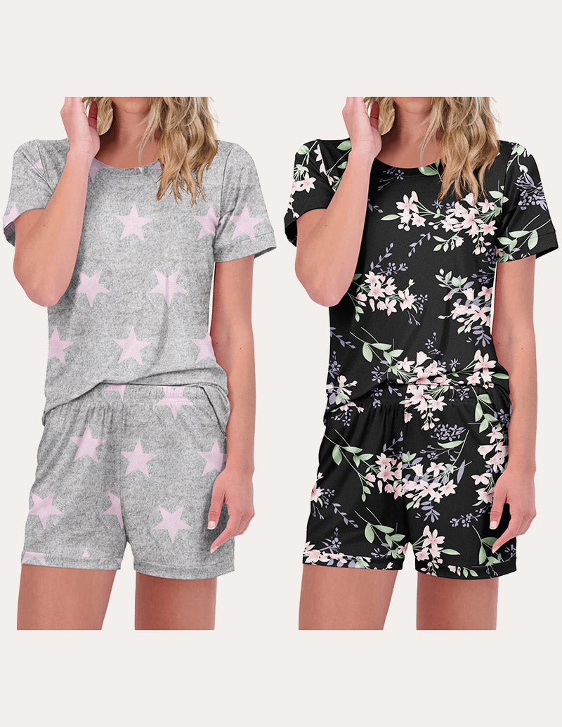 2-Pack Printed Short Sleeve Pajama Sets (US Only)