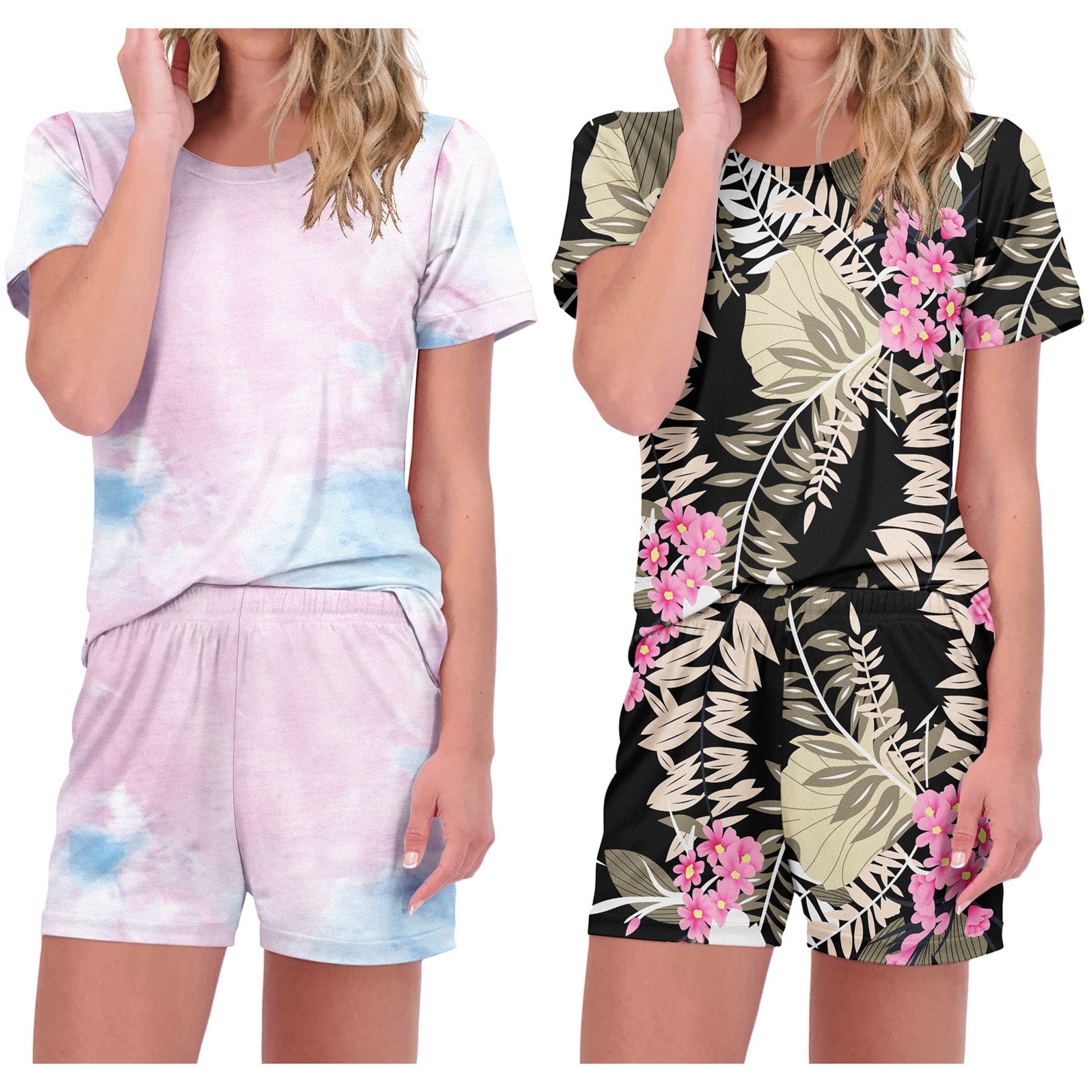 2-Pack Printed Short Sleeve Pajama Sets