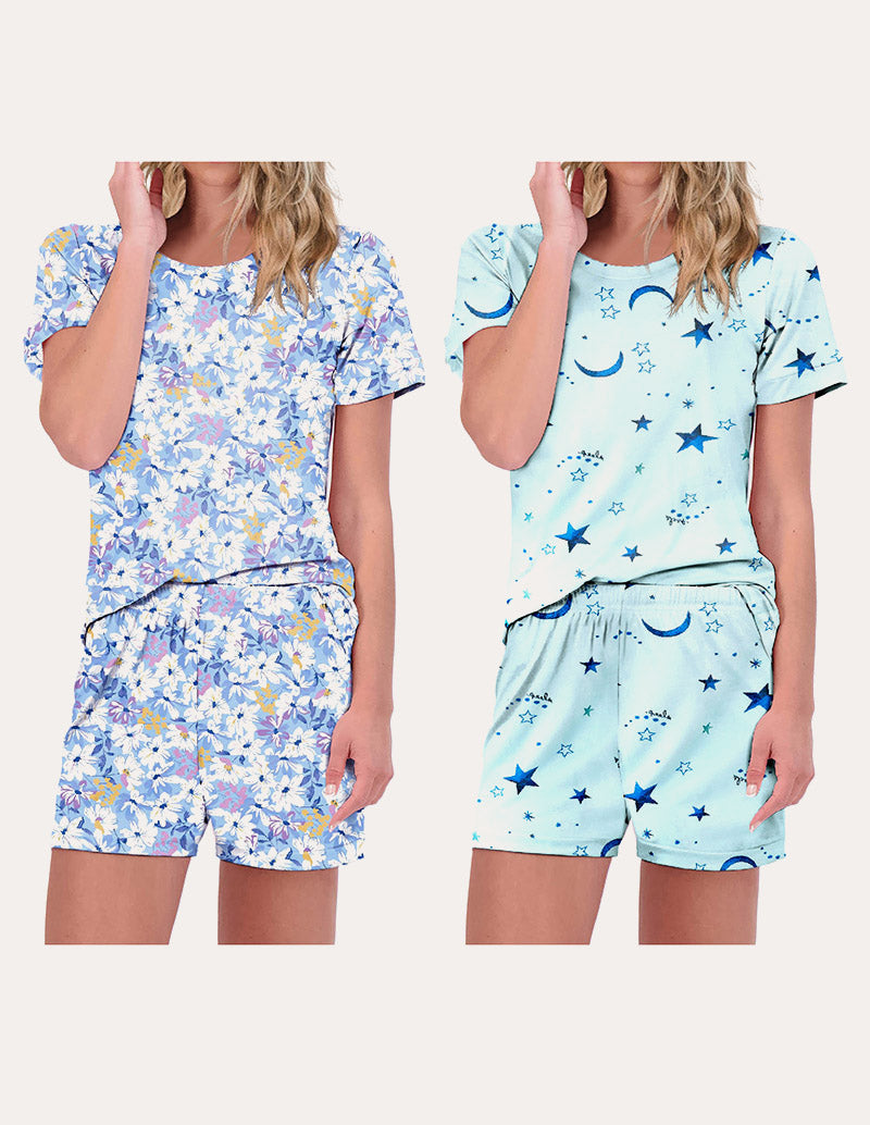 2-Pack Printed Short Sleeve Pajama Sets (US Only)