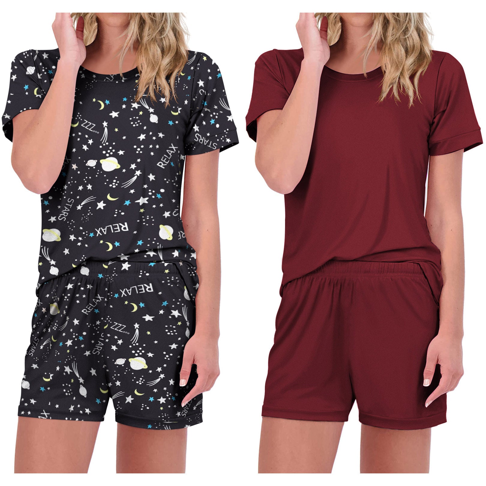 2-Pack Printed Short Sleeve Pajama Sets