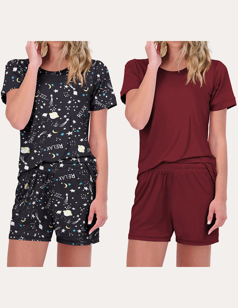 2-Pack Printed Short Sleeve Pajama Sets (US Only)