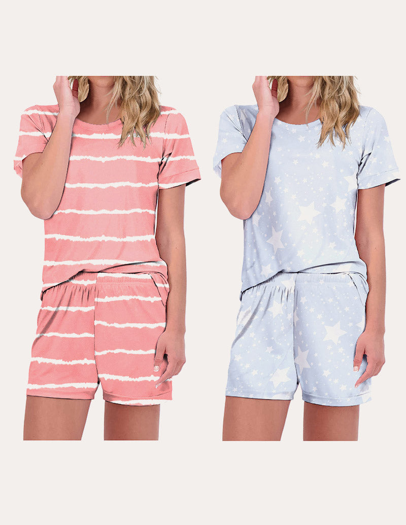 2-Pack Printed Short Sleeve Pajama Sets (US Only)