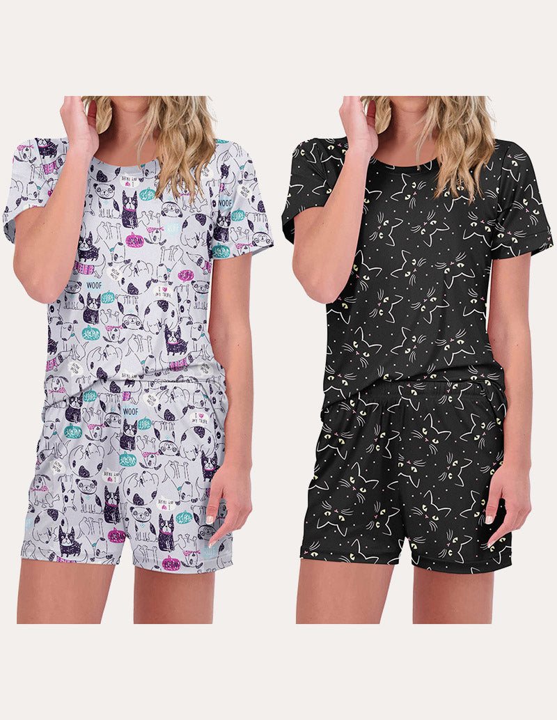 2-Pack Printed Short Sleeve Pajama Sets (US Only)