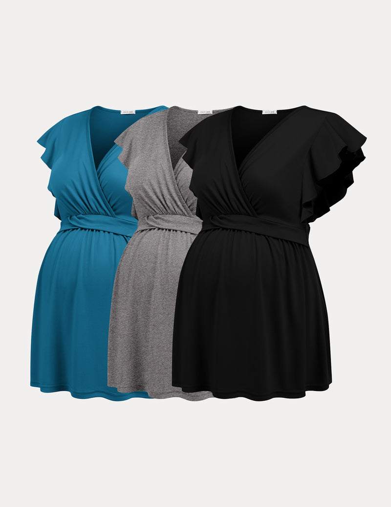 3 Packs Flying Short Sleeve Nursing Top (US Only)