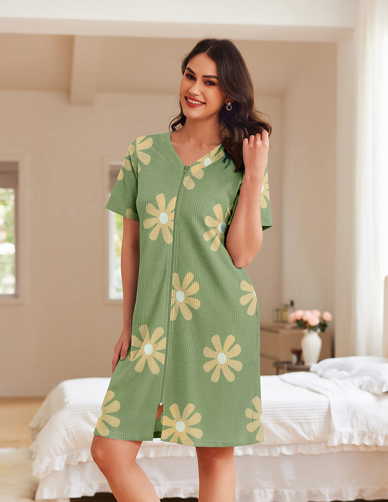 Soft Zipper Nightgown with Pockets (US Only)