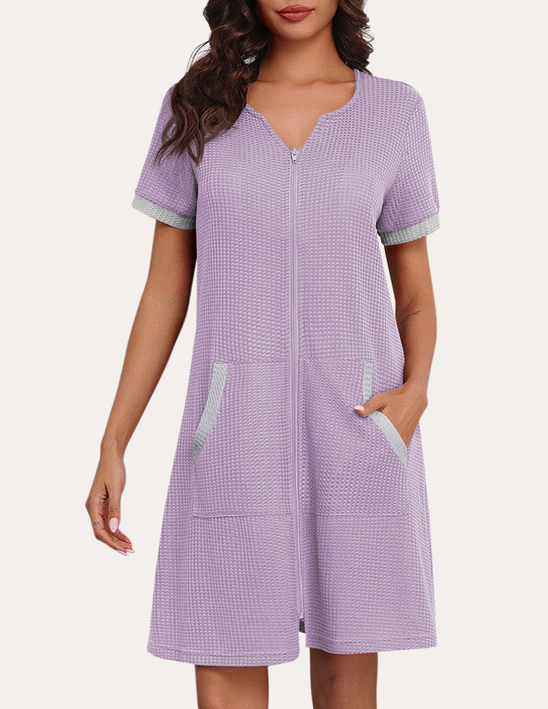 Comfy Waffle Zipper Nightgown (US Only)