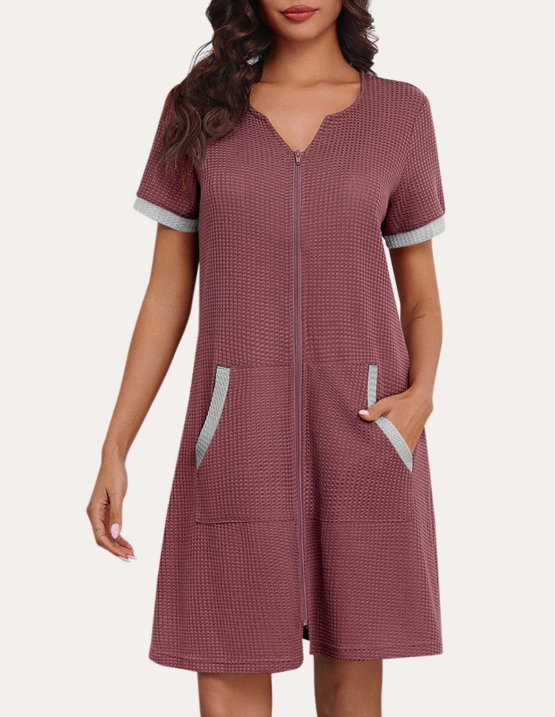 Comfy Waffle Zipper Nightgown (US Only)