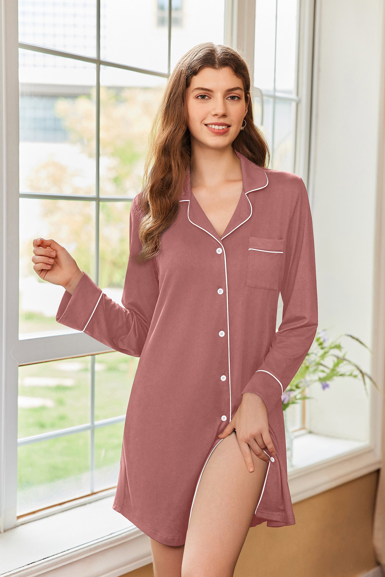 Soft Button Down Nightdress (US Only)