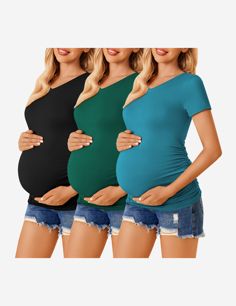 Maternity Shirts 3 Packs V Neck Tops