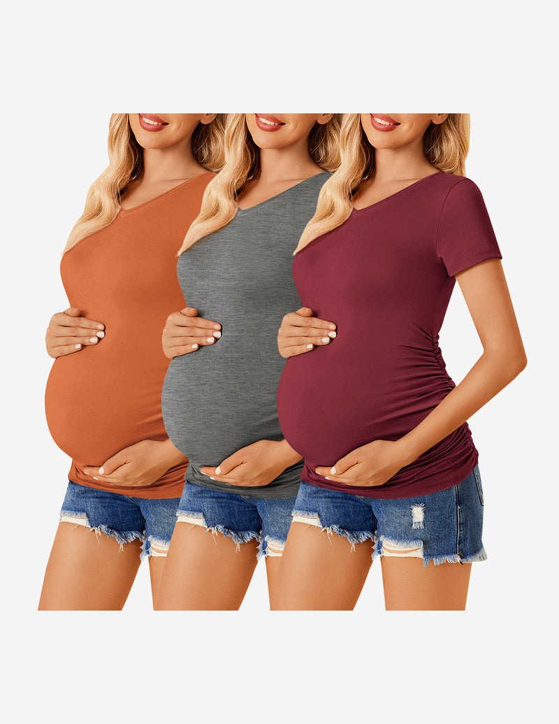 Maternity Shirts 3 Packs V Neck Tops