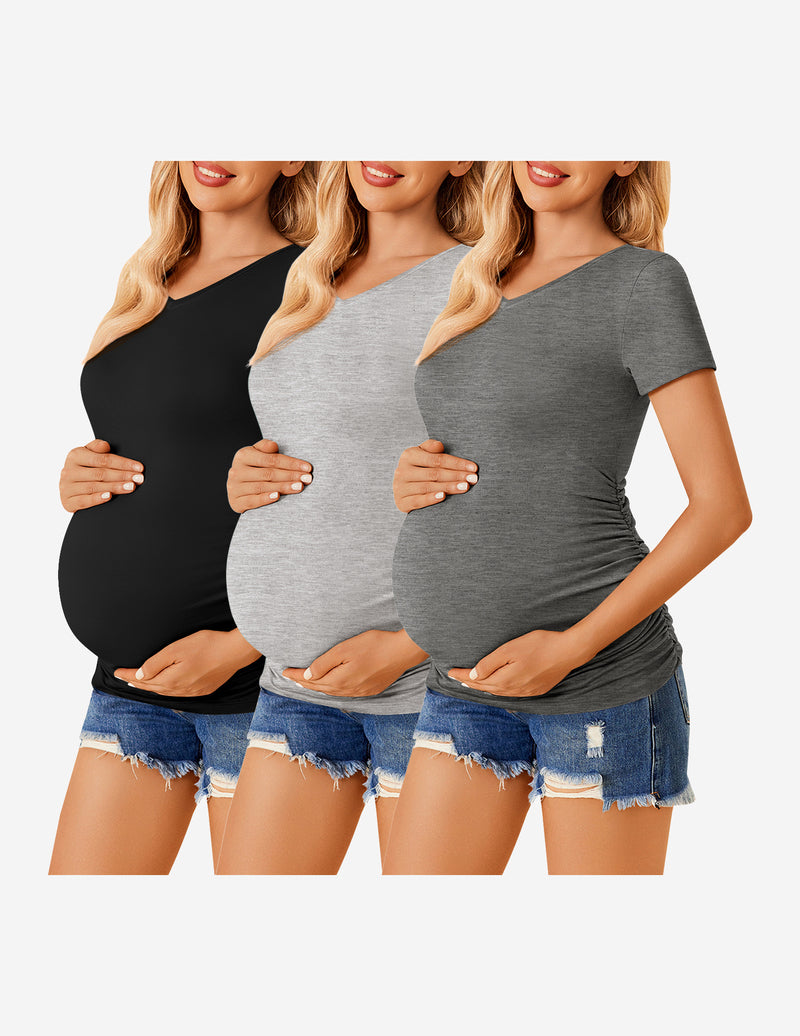 Maternity Shirts 3 Packs V Neck Tops