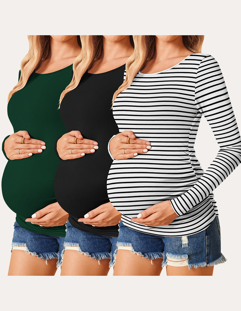 3 Pack Stretchy Maternity Tops (US Only)