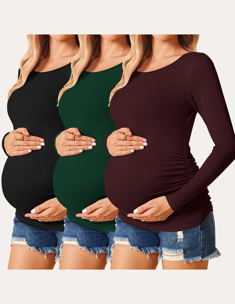 3 Pack Stretchy Maternity Tops (US Only)