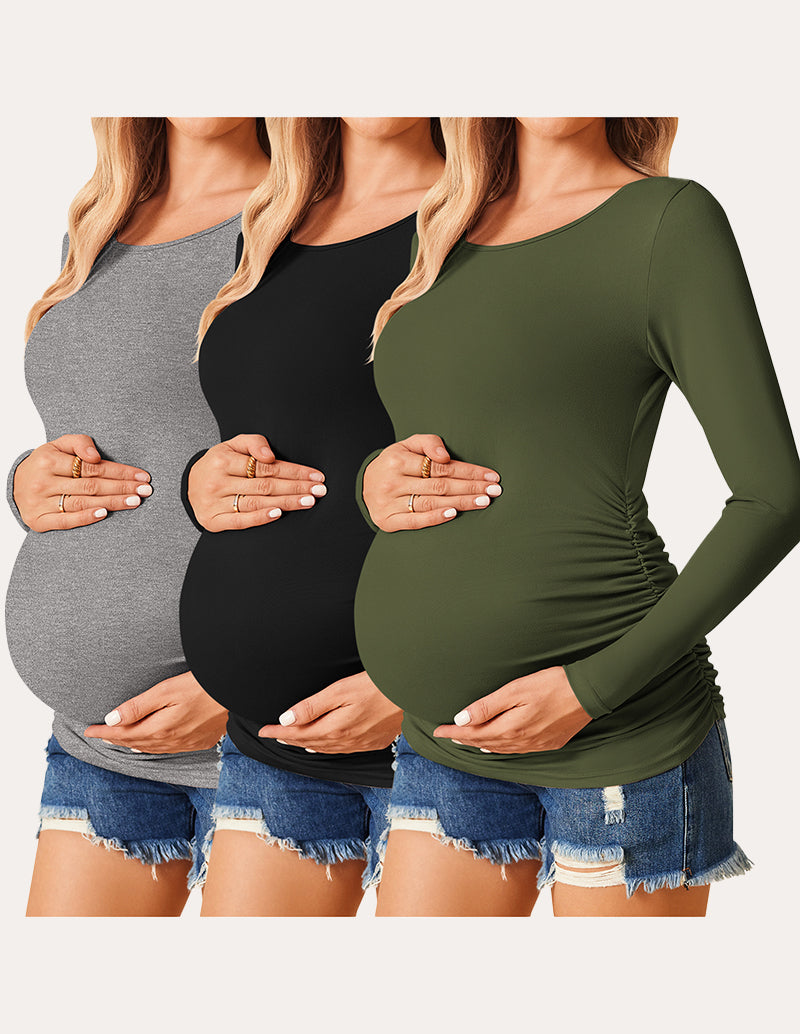 3 Pack Stretchy Maternity Tops (US Only)