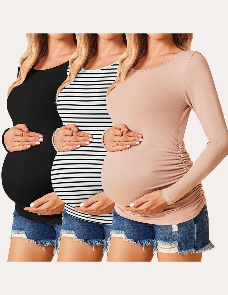 3 Pack Stretchy Maternity Tops (US Only)