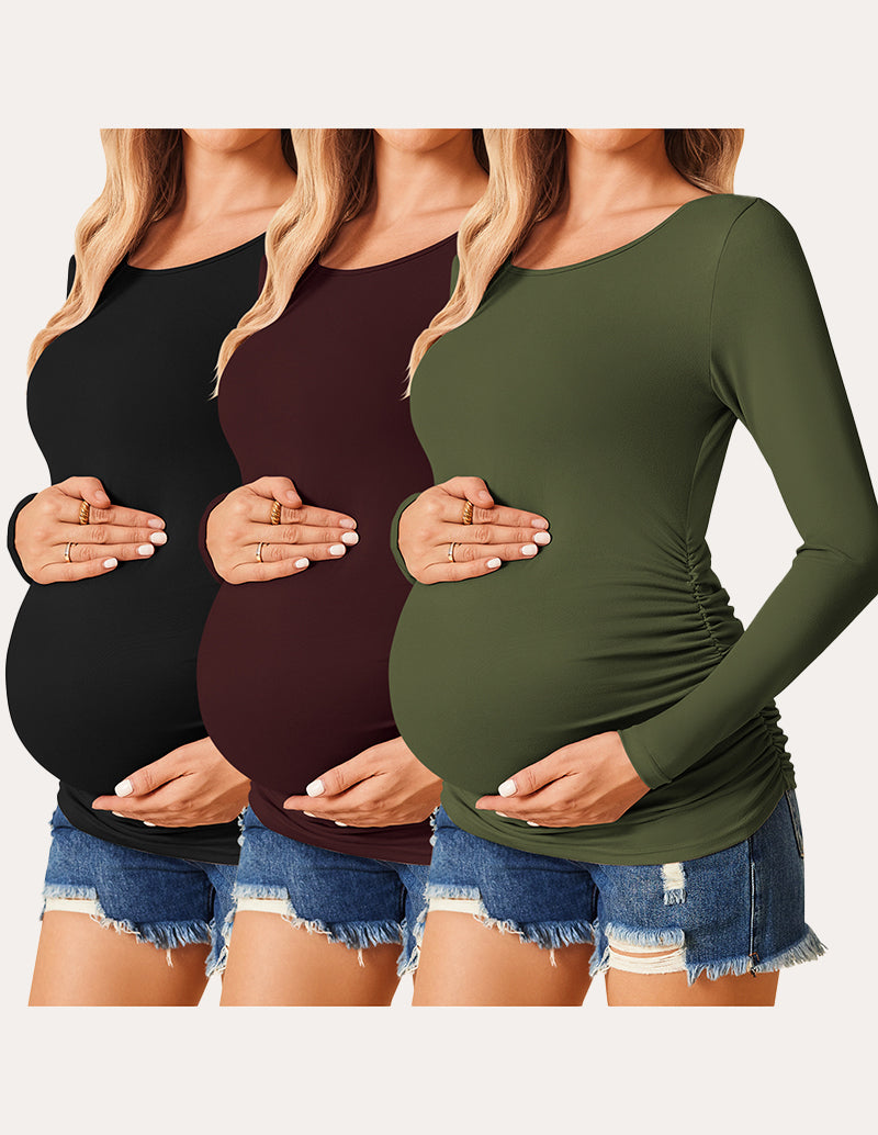 3 Pack Stretchy Maternity Tops (US Only)