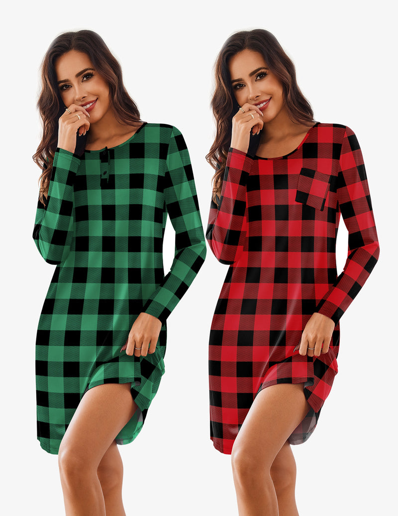 Comfy Soft 2 PCS Sleepshirt Dress (US Only)