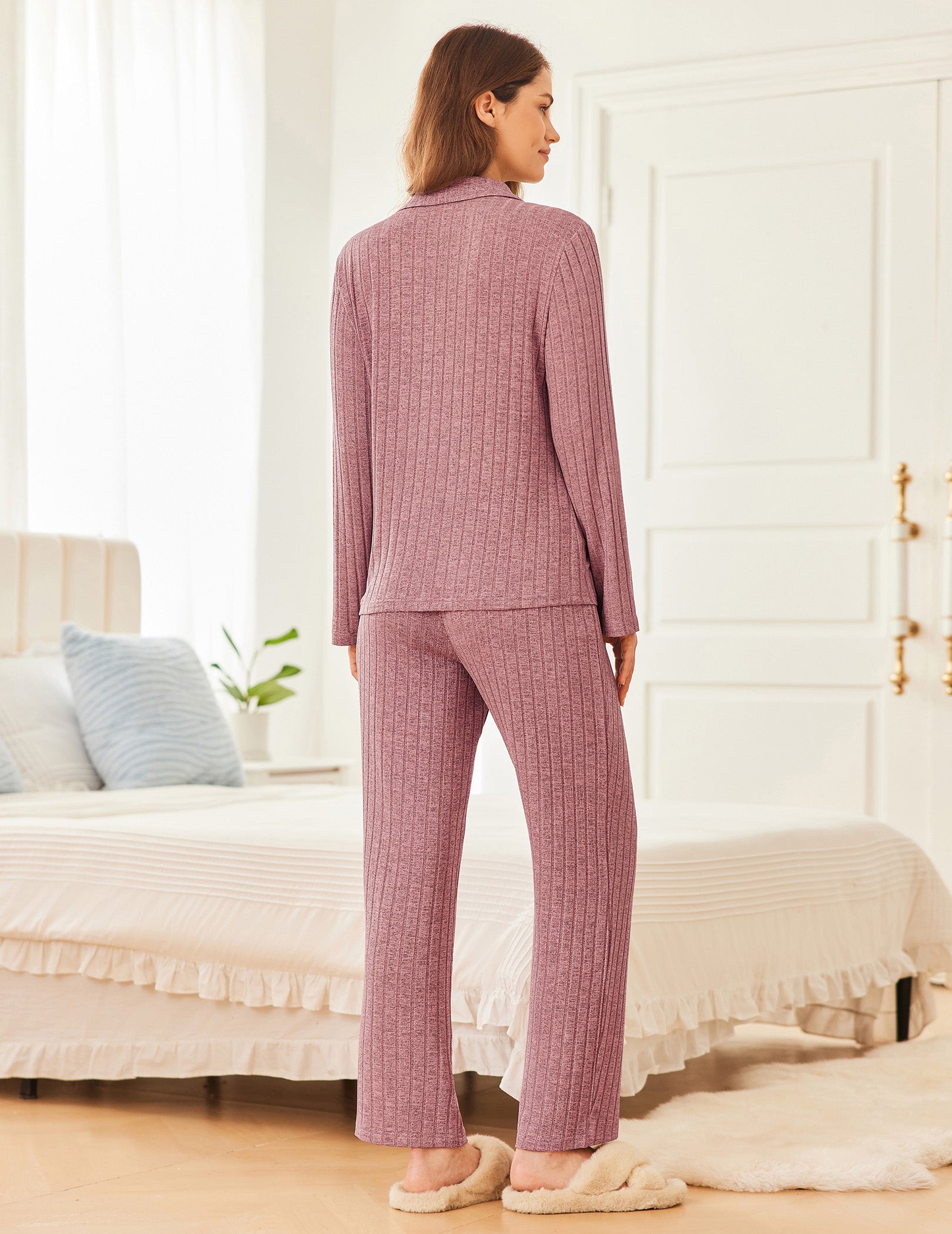 Soft Ribbed Knit Pajama Sets (US Only)