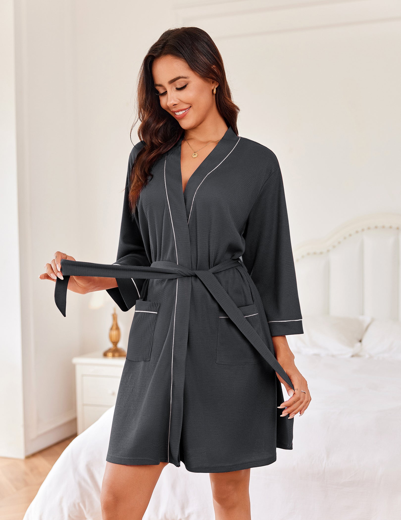 Soft Knee Length Waffle Robes (US Only)