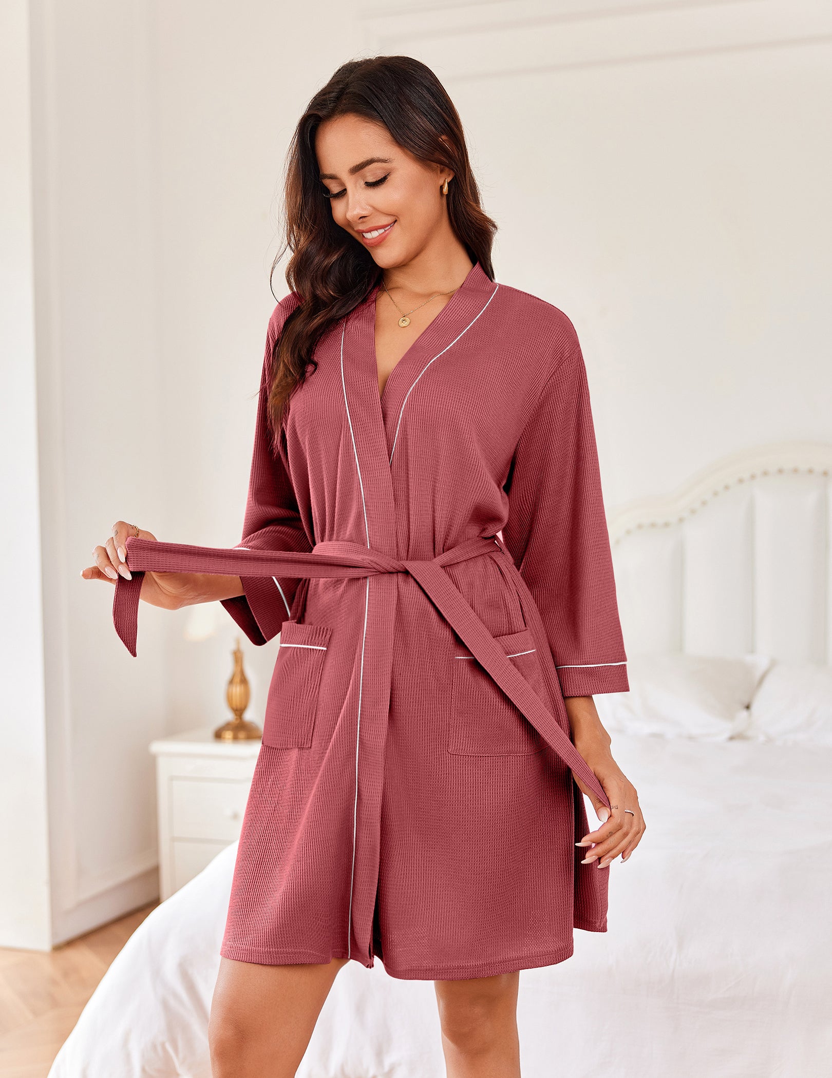 Soft Knee Length Waffle Robes (US Only)