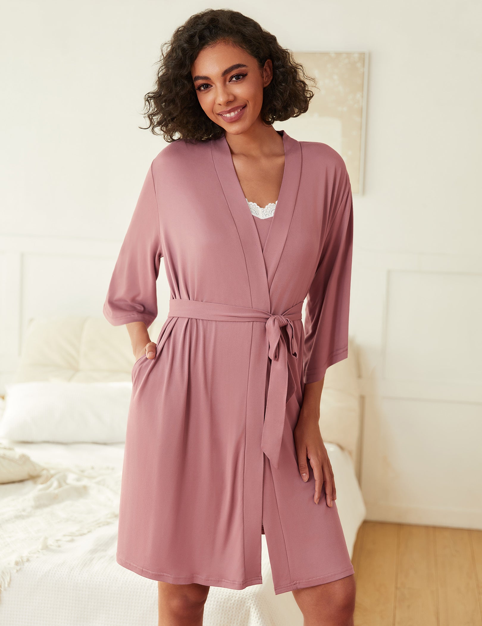 Skin-friendly Nightgown and Robe Set (US Only)