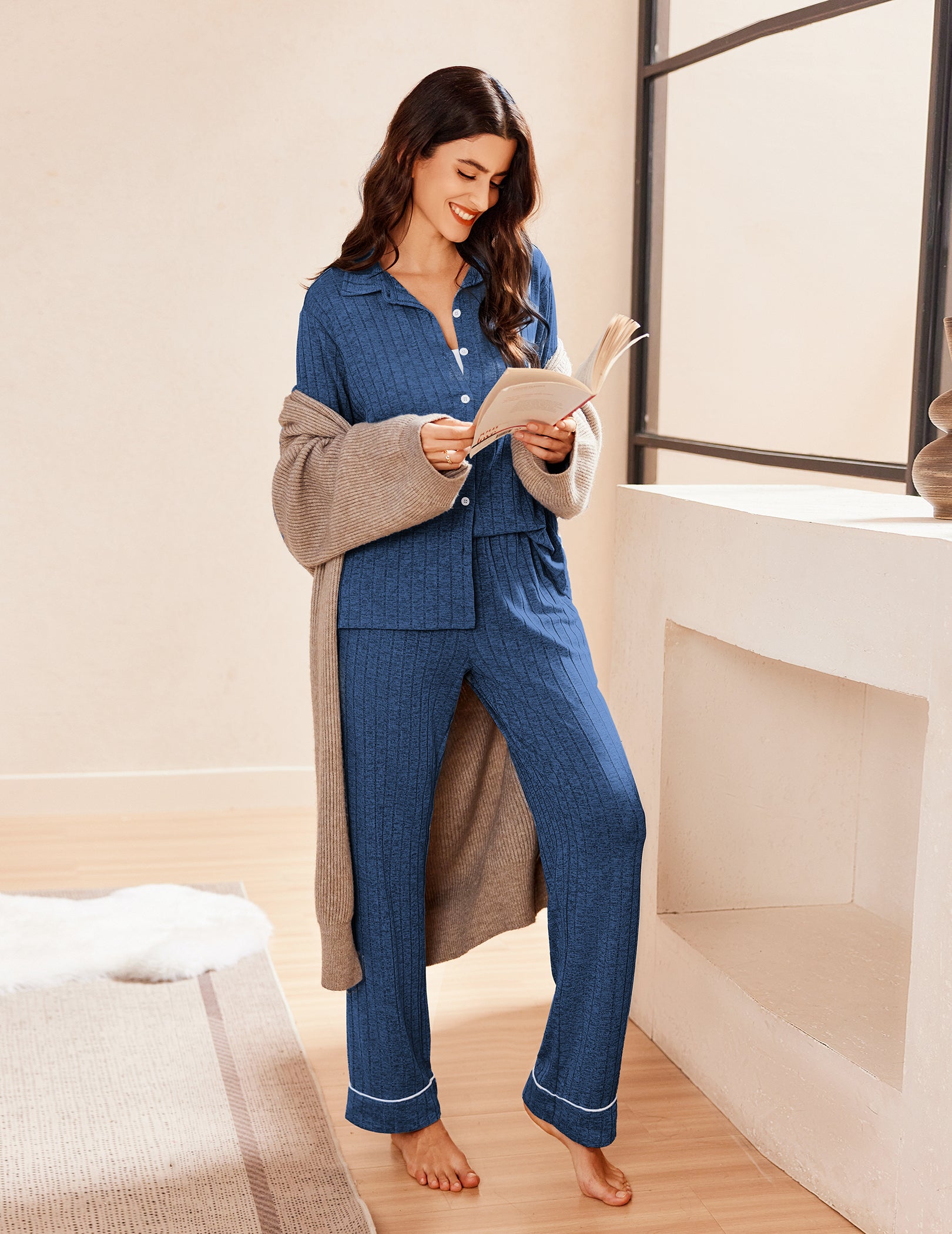 Simple Cozy Ribbed Pajama Set (US Only)