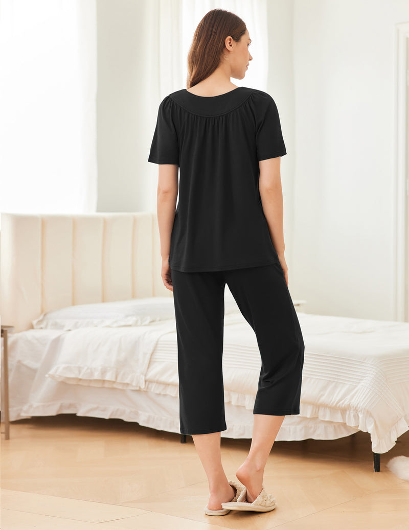 2 Pack Capri Pajamas Short Sleeve Mumu Pjs Sets