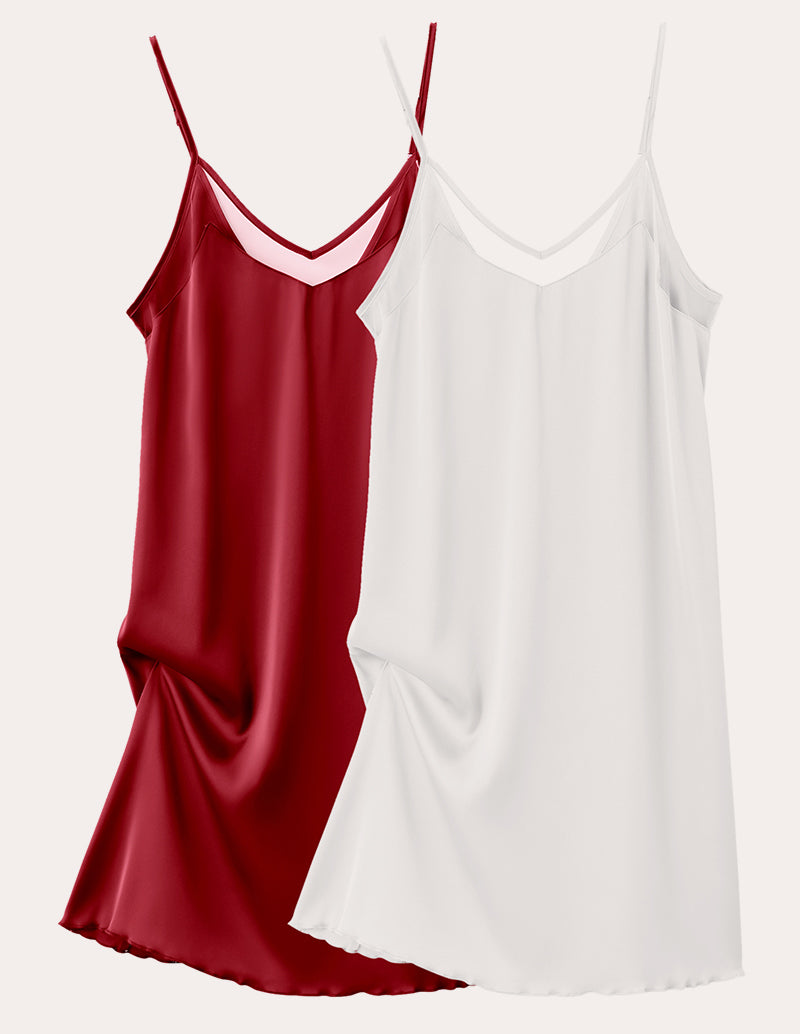 Ekouaer 2 Pack Satin Chemise (US Only)