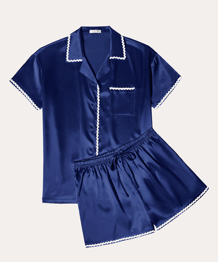 Silk Braided Trim Pajama Set (US Only)