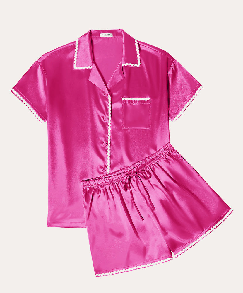 Silk Braided Trim Pajama Set (US Only)